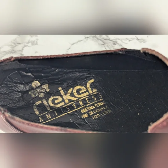 Rieker Mariah 30 Burgundy Leather Slip On Booties - EU 39 / US 8-8.5 - Picture 12 of 14